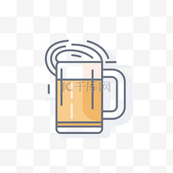 百威啤酒loog图片_白色背景上的线条图标 向量