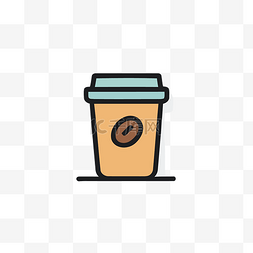 咖啡咖啡杯图标矢量标志平面设计