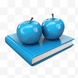 3d 渲染蓝皮书，其上有苹果隔离