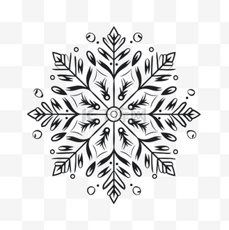 圣诞雪花手绘涂鸦元素矢量图