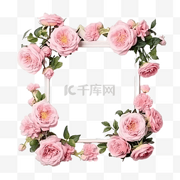 花束优雅图片_茂盛的框架上美丽的粉红色英国玫