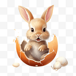 兔子可爱漂亮兔子变成破蛋png