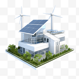 可再生能源能源站图 3d