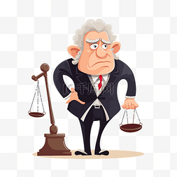 判断剪贴画愤怒的法官站在秤卡通