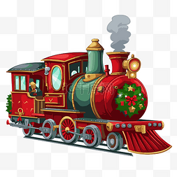 火車图片_聖誕火車 向量