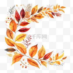 黄色枫叶的图片_快乐的感恩节问候与色彩缤纷的秋