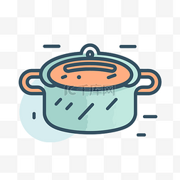 打开的烹饪锅的图标 向量