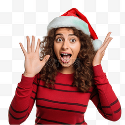 智能模型图片_庆祝圣诞假期的女孩做电话手势