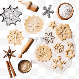 圣诞烘焙饼干雪花形状