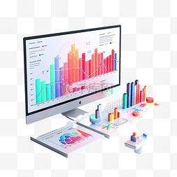 金融业务投资图片_3d 最小营销策略概念业务分析营销