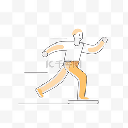 滑冰轮廓图片_一个穿着裤子跑来跑去的男人的平