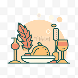 台湾制造蜡印图片_晚餐和饮料的矢量图