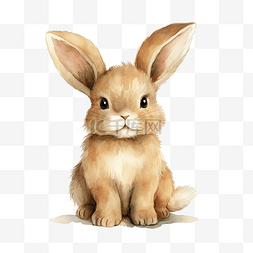 可愛的兔子水彩插圖