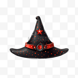 邪恶女巫帽子 黑色帽子，装饰着