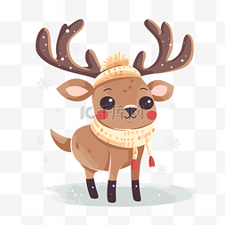可爱的驯鹿圣诞剪贴画 可爱的卡