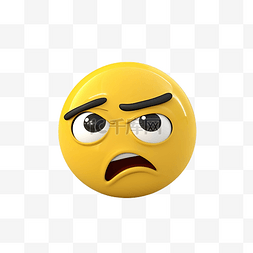 悲伤但如释重负的脸 emoji 表情 3d 