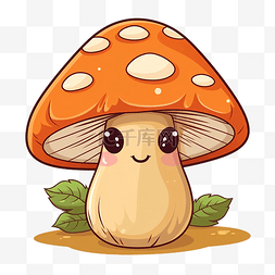 秋天3d元素图片_可爱卡通秋季蘑菇食用菌