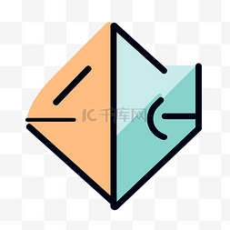 立方体形状图片_具有彩色立方体形状和两侧的线条