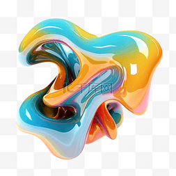 流体油图片_渐变多种颜色的 3d 流体无定形