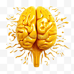 黄色创意大脑