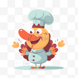 厨师卡通厨师图片_熟火鸡 向量