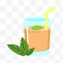 西瓜杯图片_橙色一杯果汁饮料