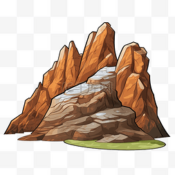 沙漠的山图片_卡通山岩石剪贴画