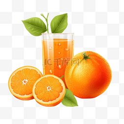 圆形的水果图片_圆形橙子水果果汁png ai生成
