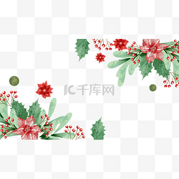 圣诞节植物装饰图片_越南节日新年杏花植物装饰边框