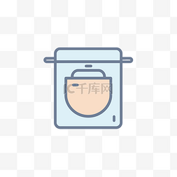 盘子或罐子的简单线条图标 向量