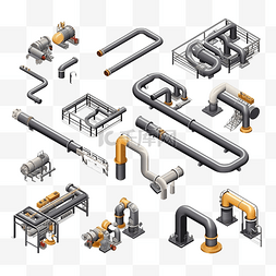 等距大型工业管道3D通用风景收藏