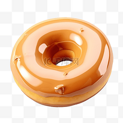 焦糖甜甜圈 3d 插图
