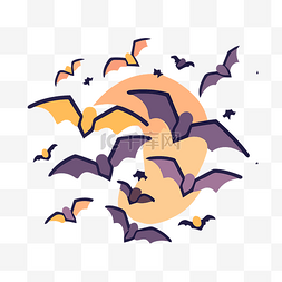 秋高气爽天高云淡图片_万圣节时，五颜六色的蝙蝠在天空