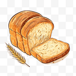 主食背景图片_孤立背景下的小麦面包主食插图