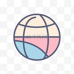 简单的地球仪图片_地球仪的形状是粉红色的 向量