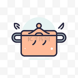 烹饪锅图标在背景上 向量