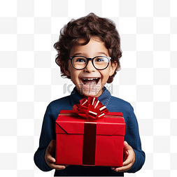 拿礼物的小孩图片_有趣的孩子拿着圣诞礼物