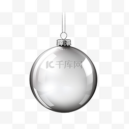 圣诞透明球球图片_逼真的玻璃圣诞球