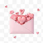 3d 最小爱情信息情人节的作文一个浪漫的信息信封与爱情通知 3d 插图