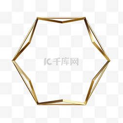 金色几何多边形框架