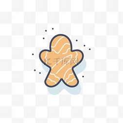 生姜图标图片_姜饼饼干图标显示在白色背景上 