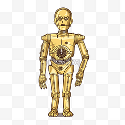 c3po 剪贴画金色星球大战机器人在