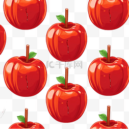 水果矢量苹果图片_红焦糖苹果无缝模式