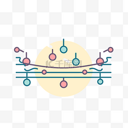 圣诞边框矢量图片_长管和彩色球的卡通形象 向量