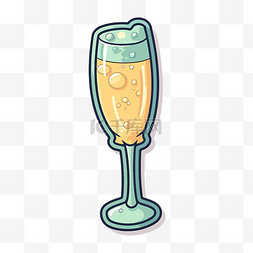 香槟杯或流行弹弓人物图标卡通绘
