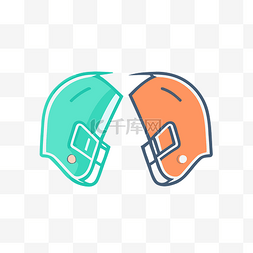 橄榄球icon图片_灰色背景下，橄榄球头盔的颜色各