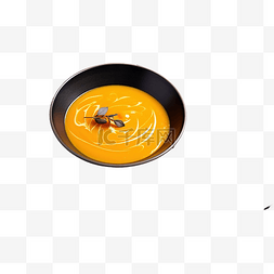 简单的饭图片_紫色组织上的前视图简单南瓜汤和