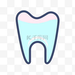 白色背景上的牙齿图标 向量
