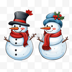 冬季游戏图片_找到两个相同的圣诞雪人