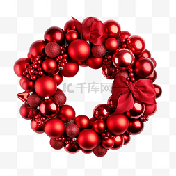 圣诞花环装饰与红色圣诞球